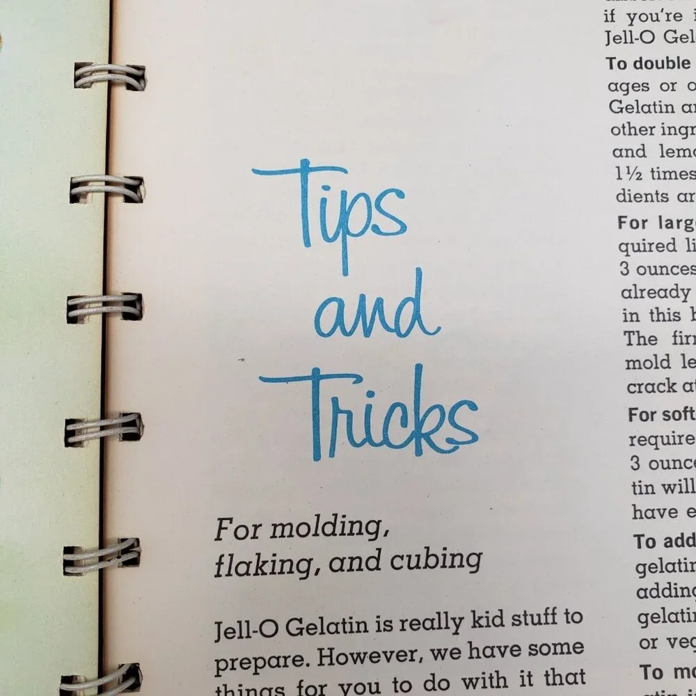 1963 Joys of Jell-O Cookbook Spiral Bound 1st Printing Vintage MCM Color Recipes